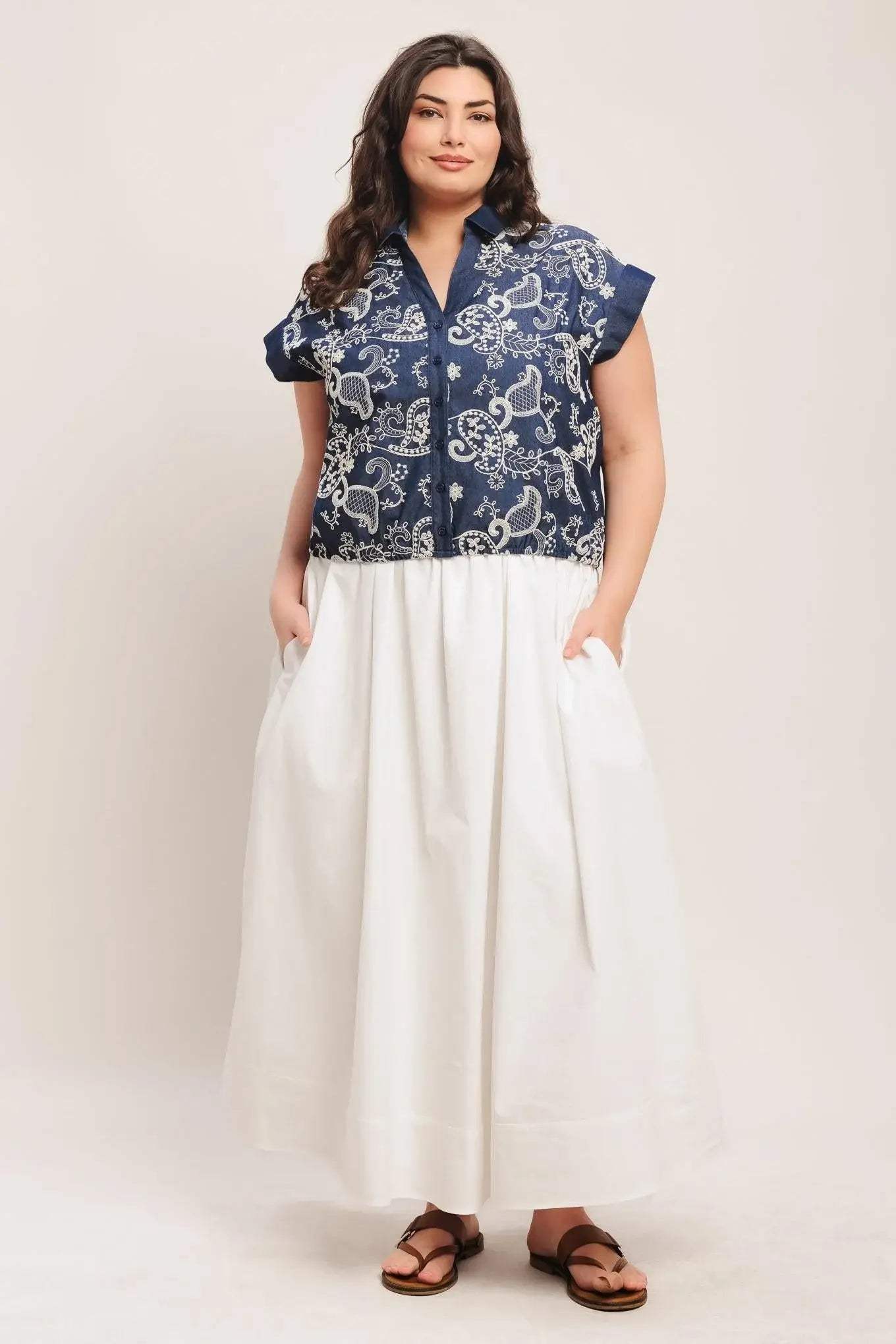 HANDCRAFTED FEEL EMBROIDERY TOP - Flying Tomato - Flyclothing LLC