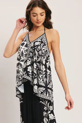 BLACK RIVIERA WOVEN SCARF TOP - Flying Tomato - Flyclothing LLC