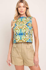 ISLAND MOSAIC WOVEN CROP TOP - Flying Tomato - Flyclothing LLC