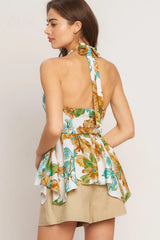 GOLDEN HOUR FLORAL WOVEN TOP - Flying Tomato - Flyclothing LLC
