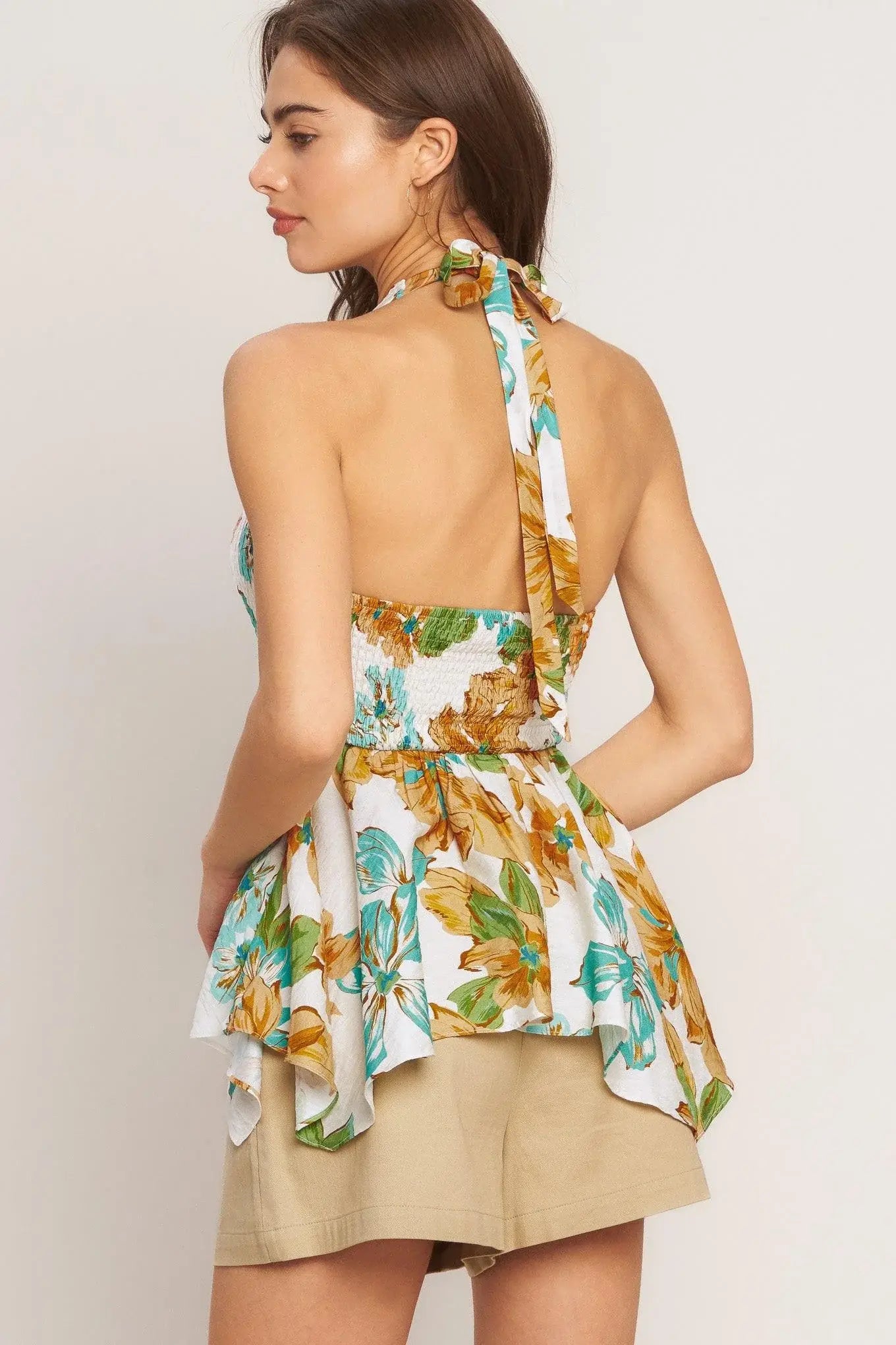 GOLDEN HOUR FLORAL WOVEN TOP - Flying Tomato - Flyclothing LLC