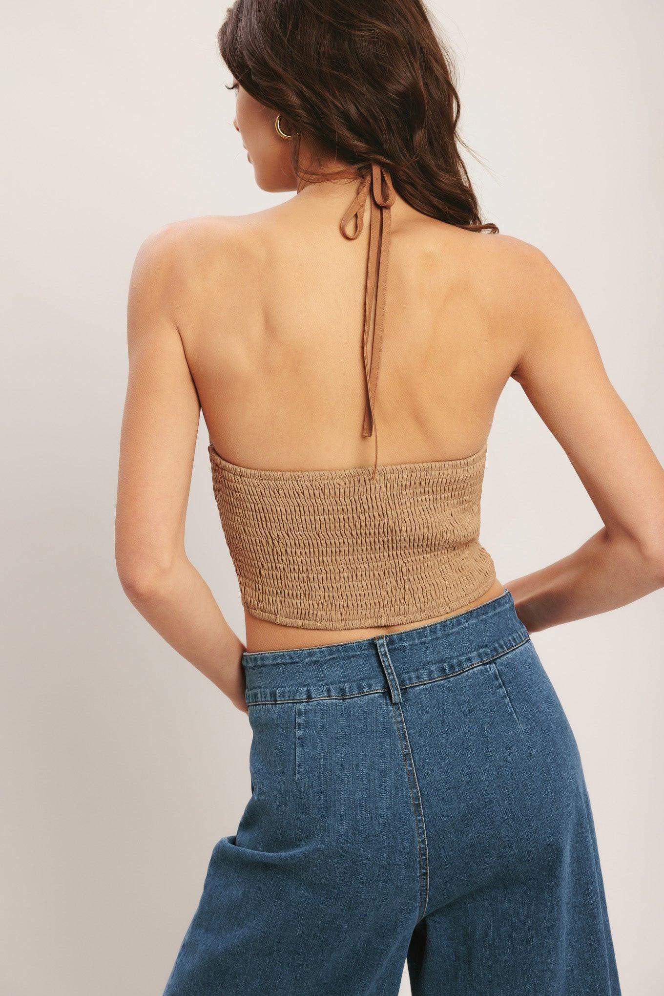 CARAMEL COAST WOVEN CROP TOP - Flying Tomato - Flyclothing LLC