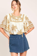 BREEZE STORY WOVEN TOP - Flying Tomato - Flyclothing LLC