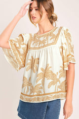 BREEZE STORY WOVEN TOP - Flying Tomato - Flyclothing LLC