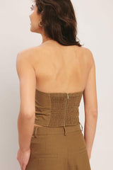 UMBER FLOW WOVEN HALTER TOP - Flying Tomato - Flyclothing LLC