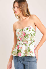 ROSE PETAL WOVEN TUBE TOP - Flying Tomato - Flyclothing LLC