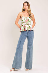 ROSE PETAL WOVEN TUBE TOP - Flying Tomato - Flyclothing LLC