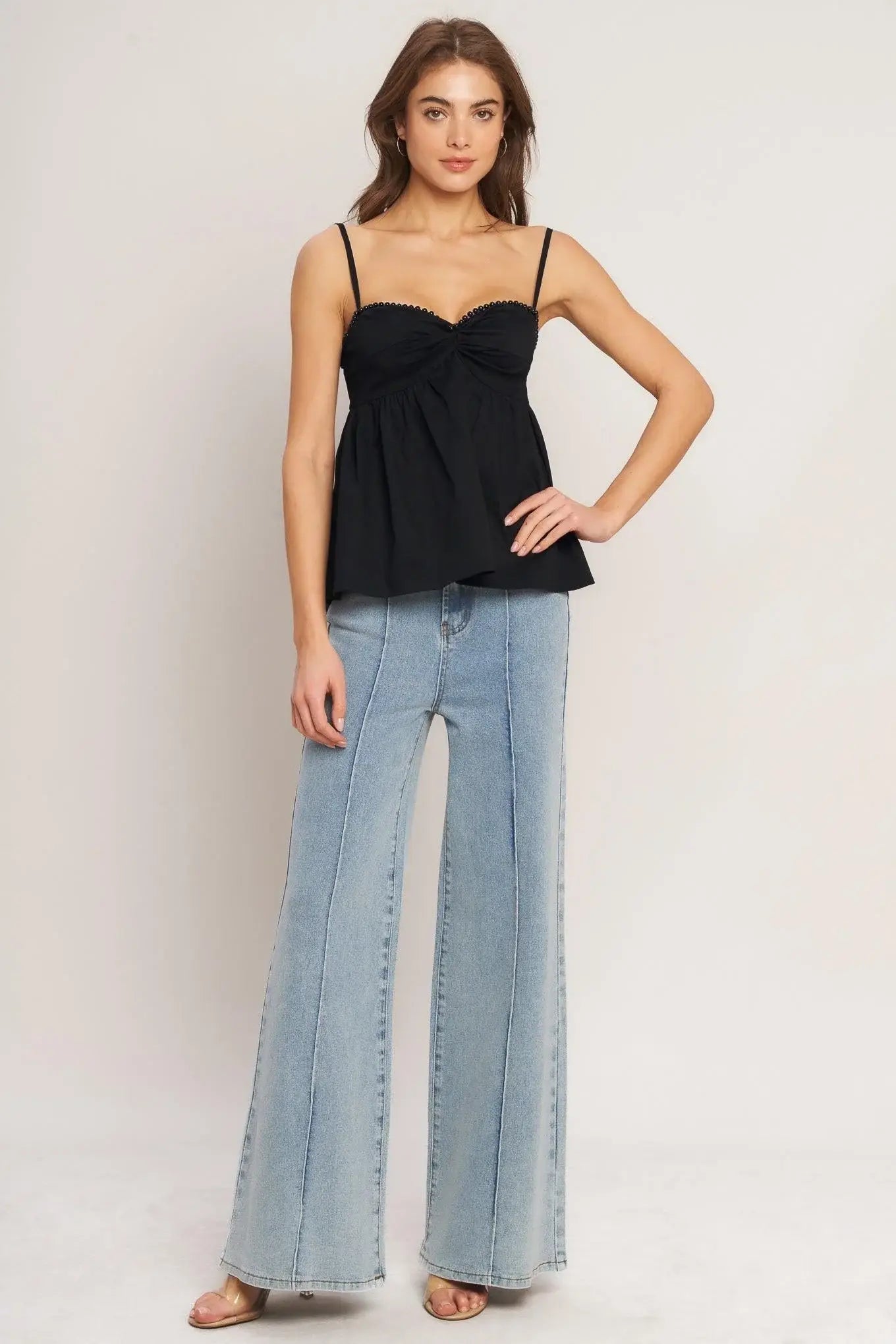 SLEEK TEMPTATION WOVEN TOP - Flying Tomato - Flyclothing LLC