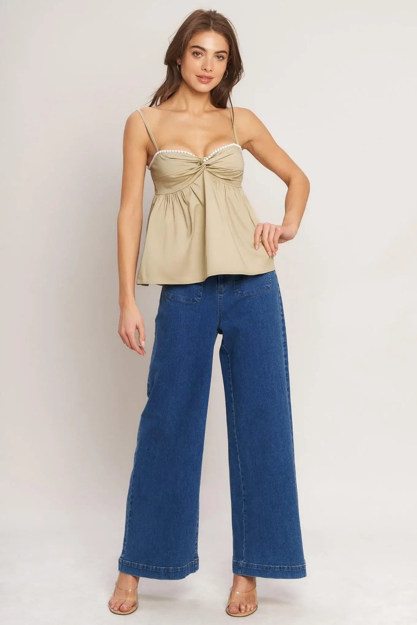 SLEEK TEMPTATION WOVEN TOP - Flying Tomato - Flyclothing LLC