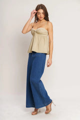 SLEEK TEMPTATION WOVEN TOP - Flying Tomato - Flyclothing LLC