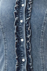 INDIGO BABE DENIM TOP - Flying Tomato - Flyclothing LLC