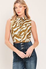 TERRA STRIPE WOVEN CROP TOP - Flying Tomato - Flyclothing LLC