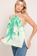 PALM SERENE WOVEN TOP - Flying Tomato - Flyclothing LLC