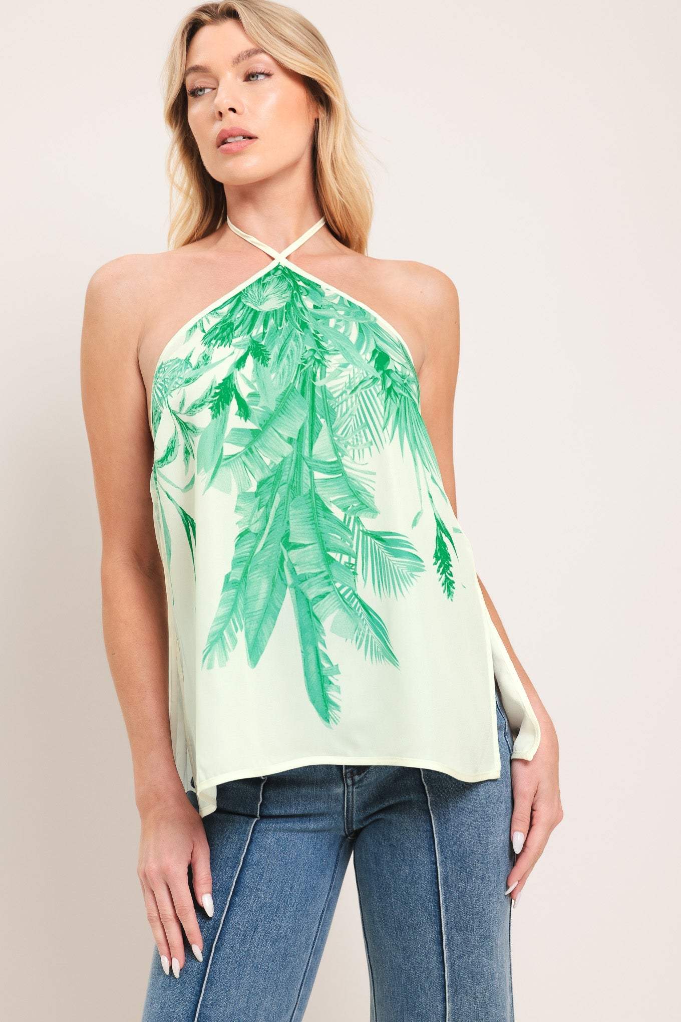 PALM SERENE WOVEN TOP - Flying Tomato - Flyclothing LLC