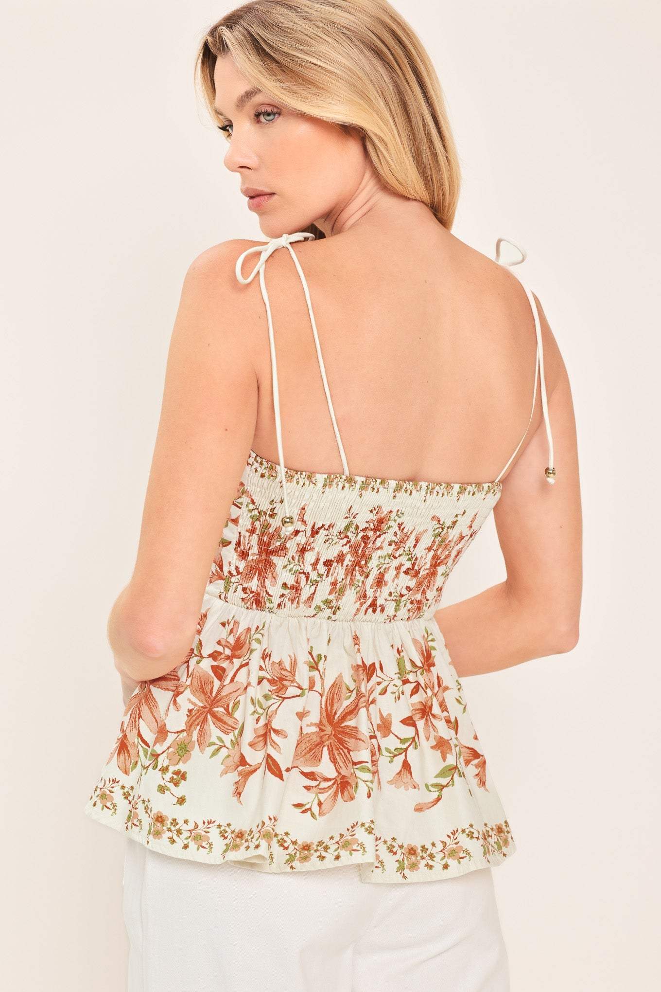 VILLA ROSA PEPLUM LOOK WOVEN TOP - Flying Tomato - Flyclothing LLC