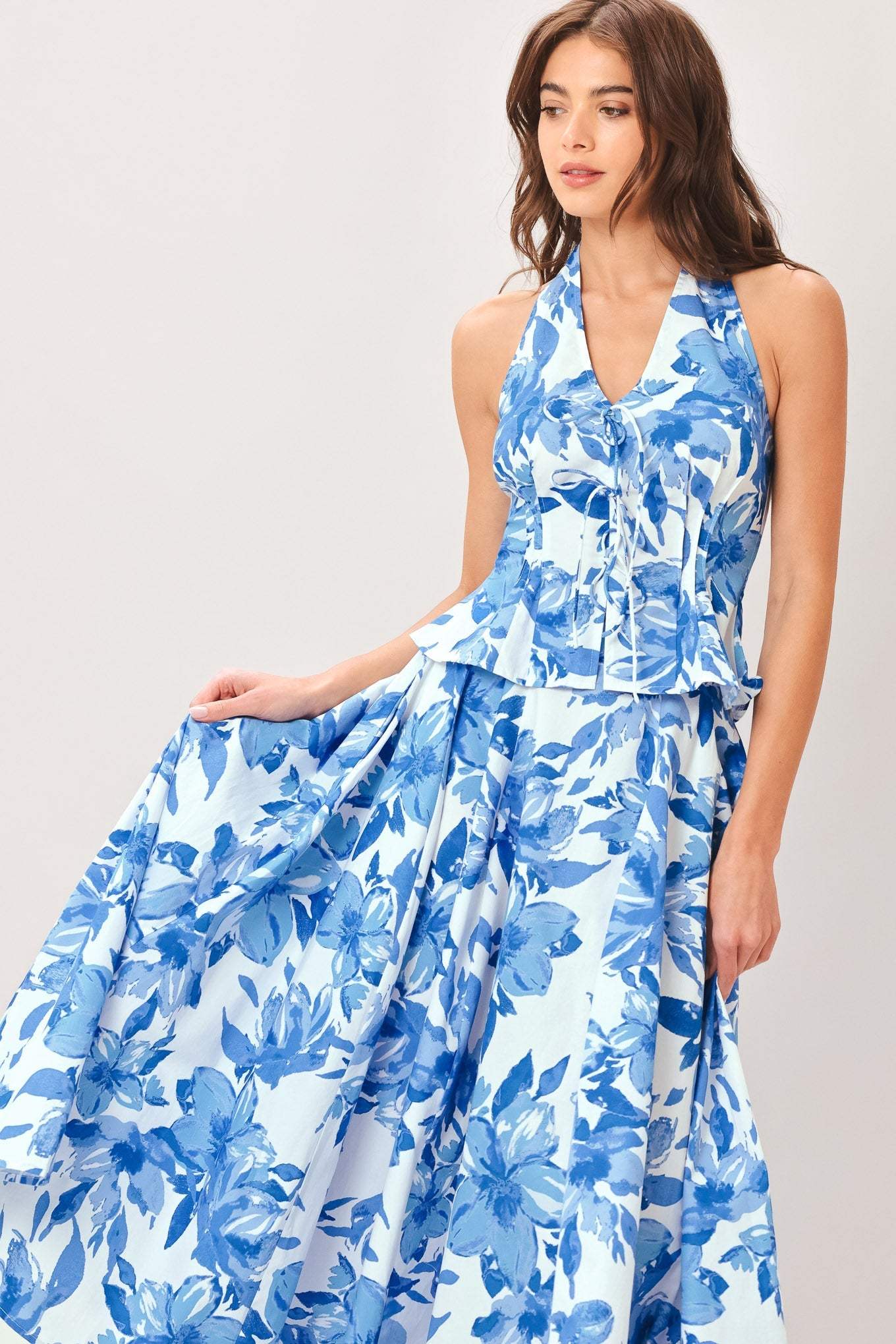 SKY BLOSSOM WOVEN TOP - Flying Tomato - Flyclothing LLC