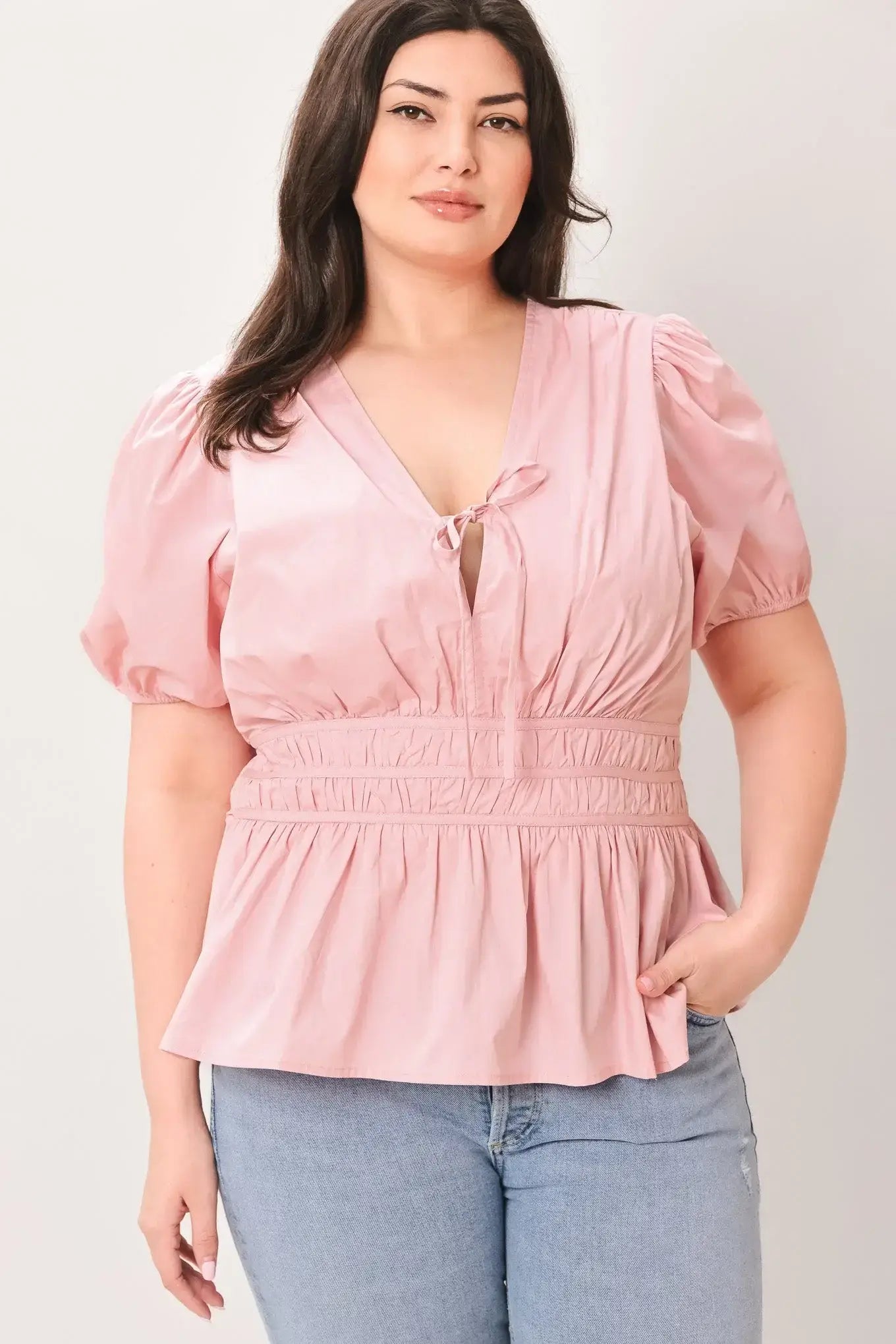 LOVELY CHARM PINK WOVEN TOP - Flying Tomato - Flyclothing LLC