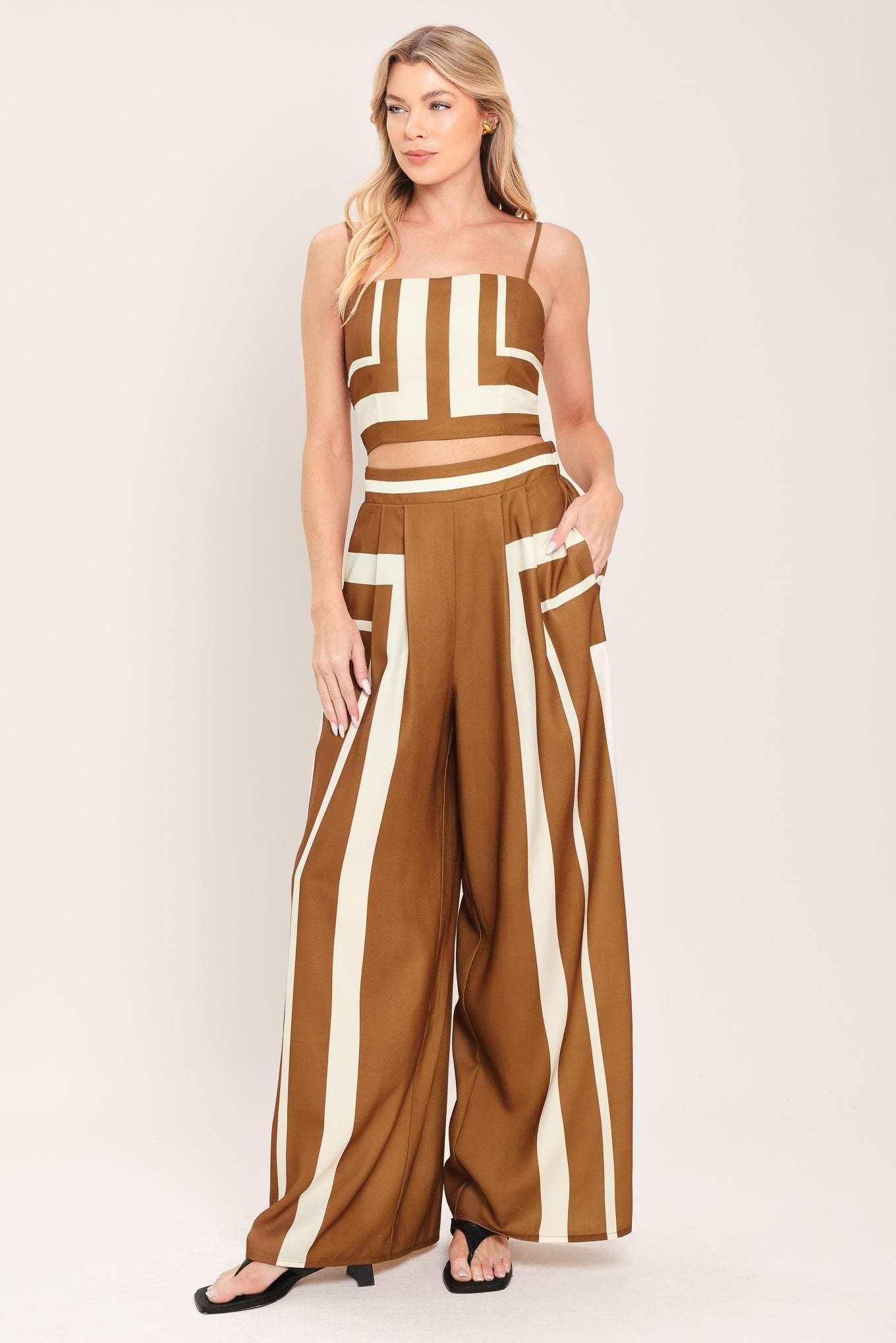 LUXE COAST WOVEN TOP AND PANT SET - Flying Tomato - Flyclothing LLC