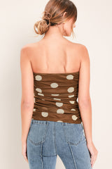 FRENCH GIRL POLKA DOT POWER MESH TUBE TOP