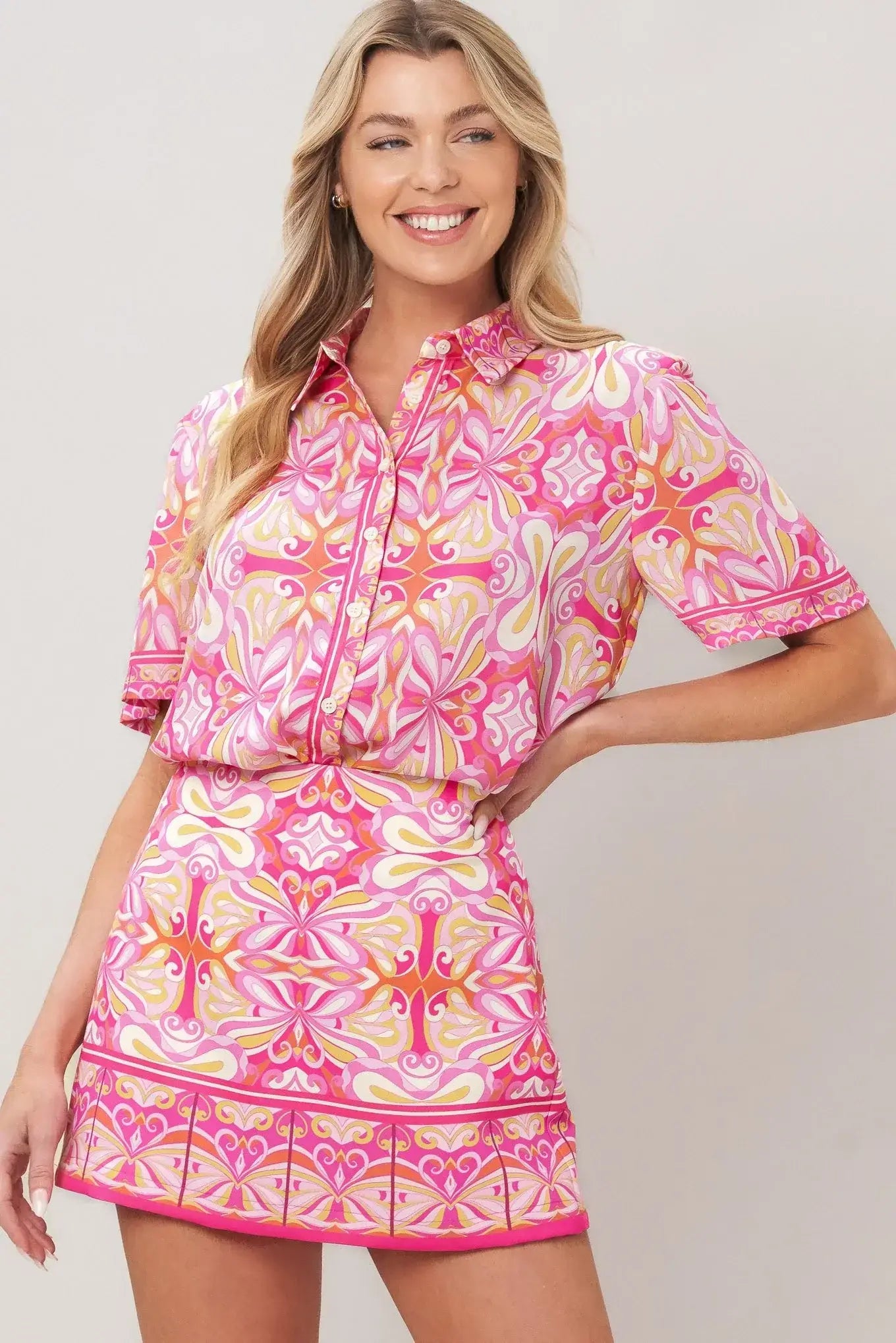 CANDY ORBIT WOVEN TOP - Flying Tomato - Flyclothing LLC