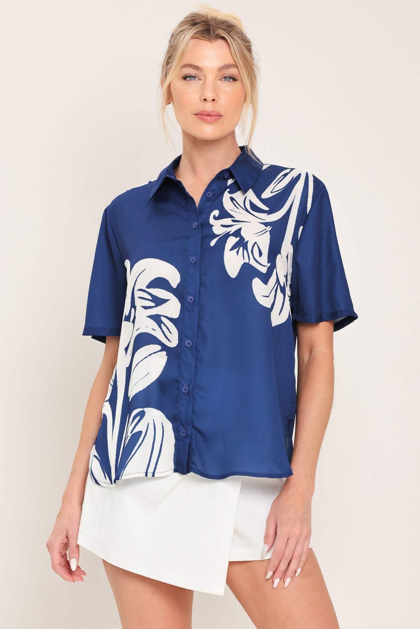 COASTAL BLOOM WOVEN TOP - Flying Tomato - Flyclothing LLC
