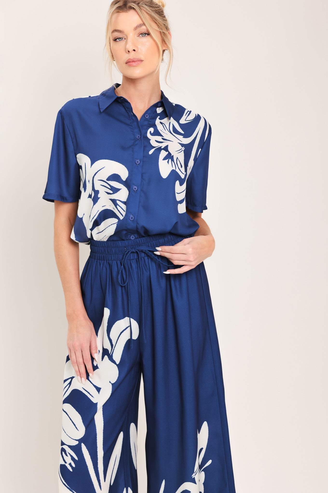 COASTAL BLOOM WOVEN TOP - Flying Tomato - Flyclothing LLC