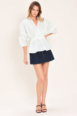 SEASIDE BREEZE WOVEN TOP