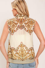 GILDED SCROLL PRINT TOP