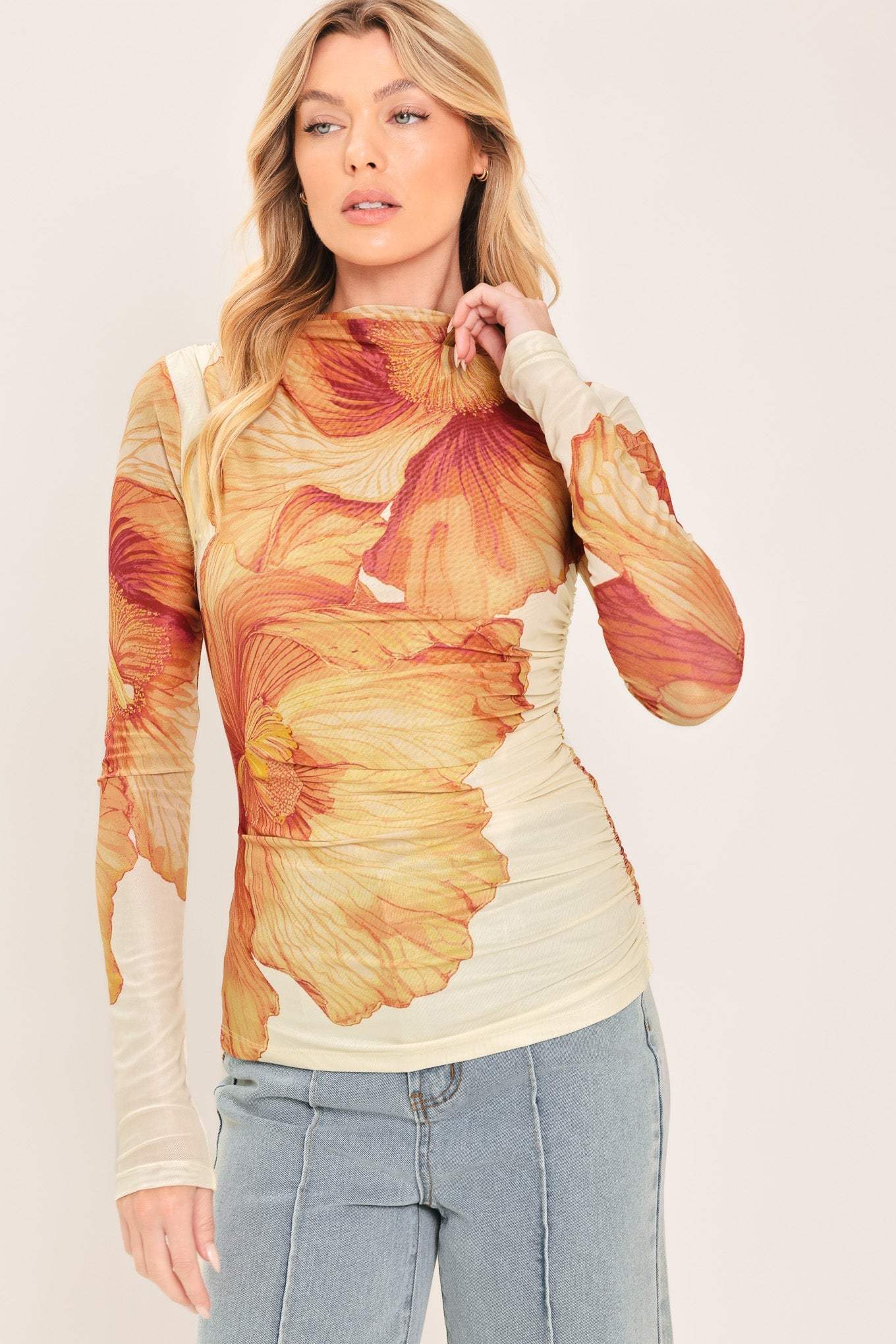 TROPIC BLOOM POWER MESH TOP