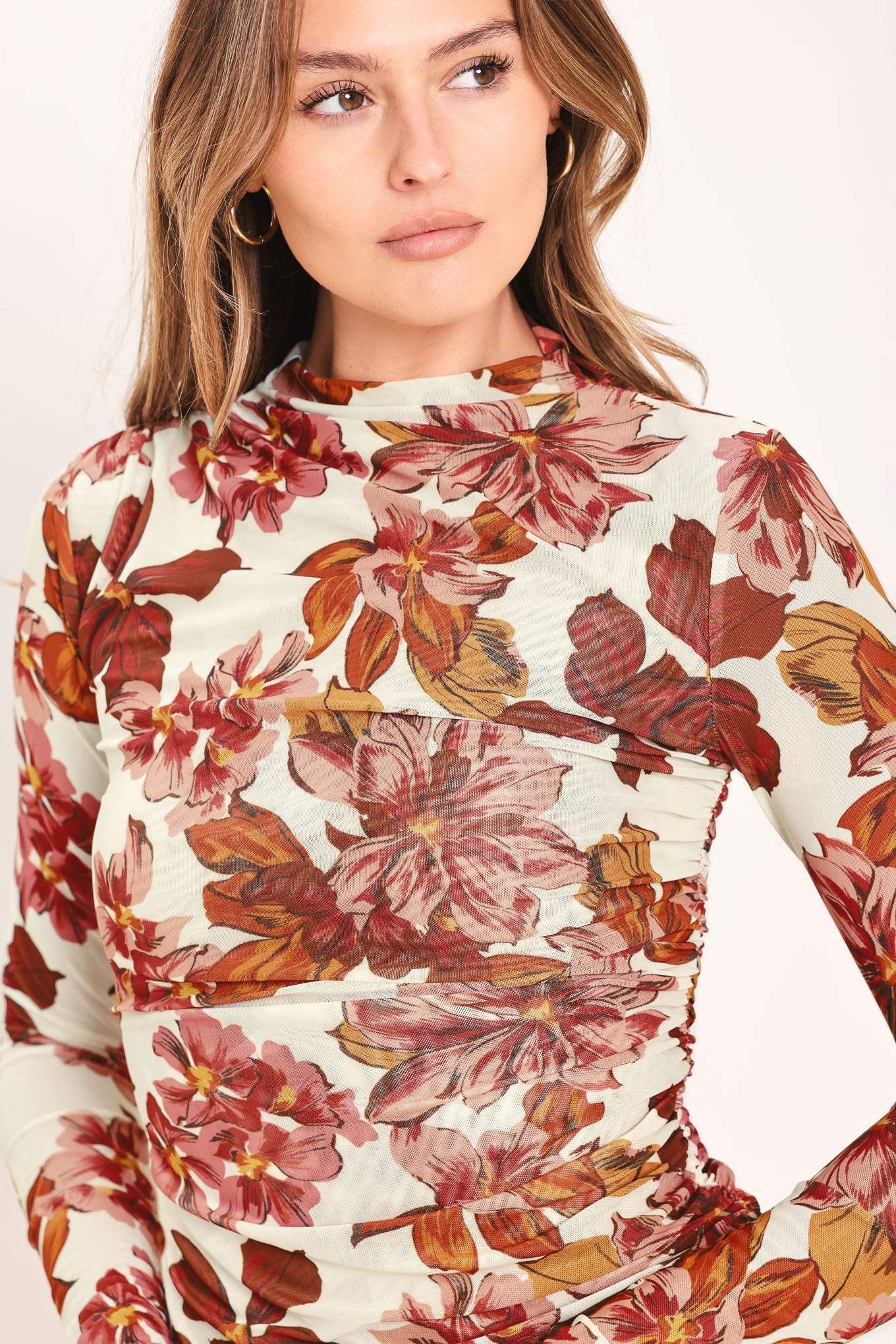 SEASONAL BLOSSOM WOVEN MESH TOP - Flying Tomato - Flyclothing LLC