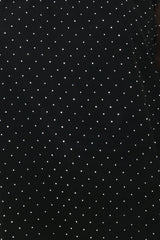 NOIR RADIANCE BLACK EMBELLISHED RAGLAN-SLEEVE TOP