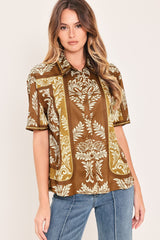 VINTAGE MANOR PALAZZO WOVEN TOP