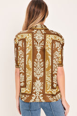 VINTAGE MANOR PALAZZO WOVEN TOP