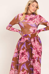 PLUM BLOSSOM WOVEN FULL MAXI SKIRT - Flying Tomato - Flyclothing LLC