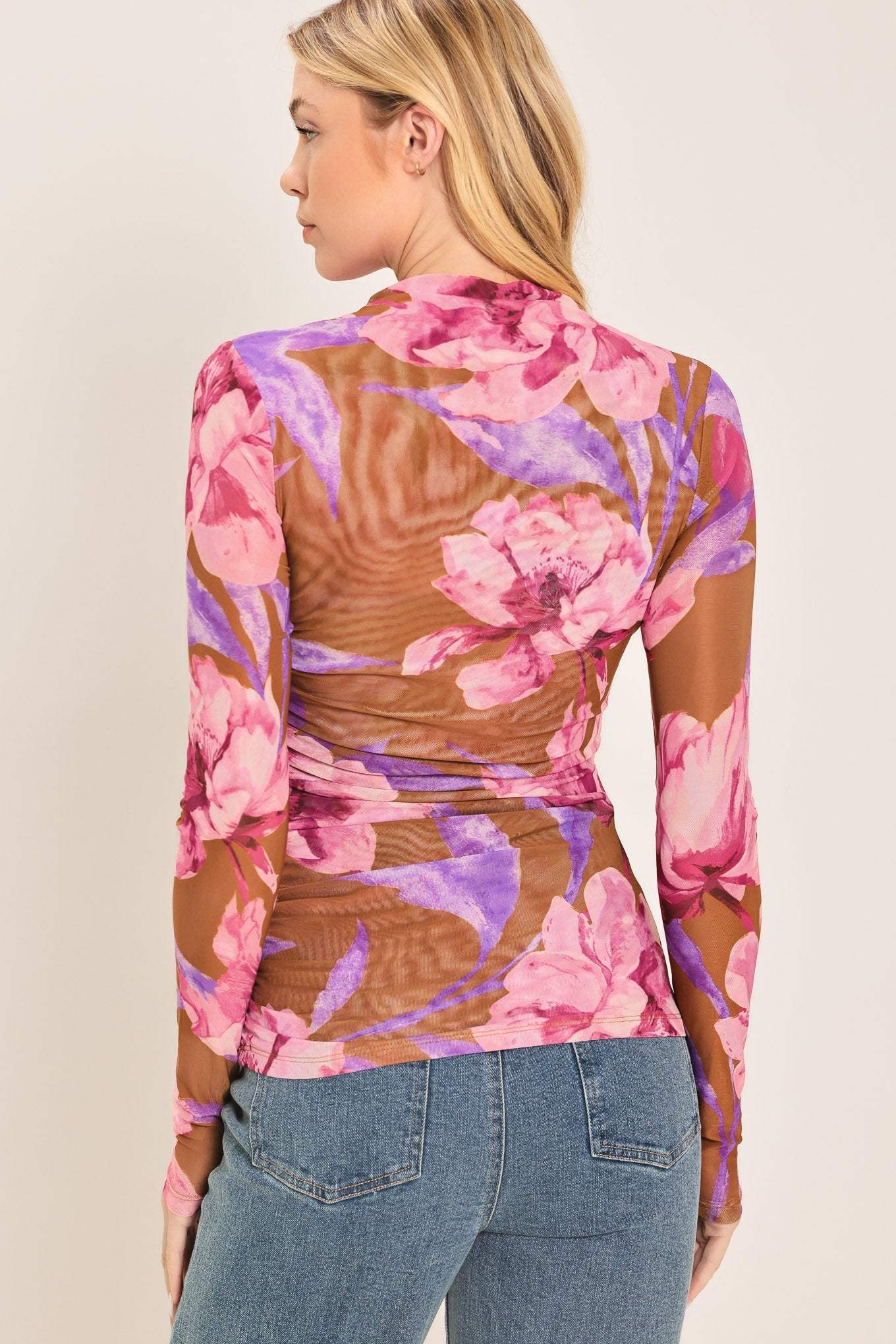 PLUM BLOSSOM POWER MESH TOP