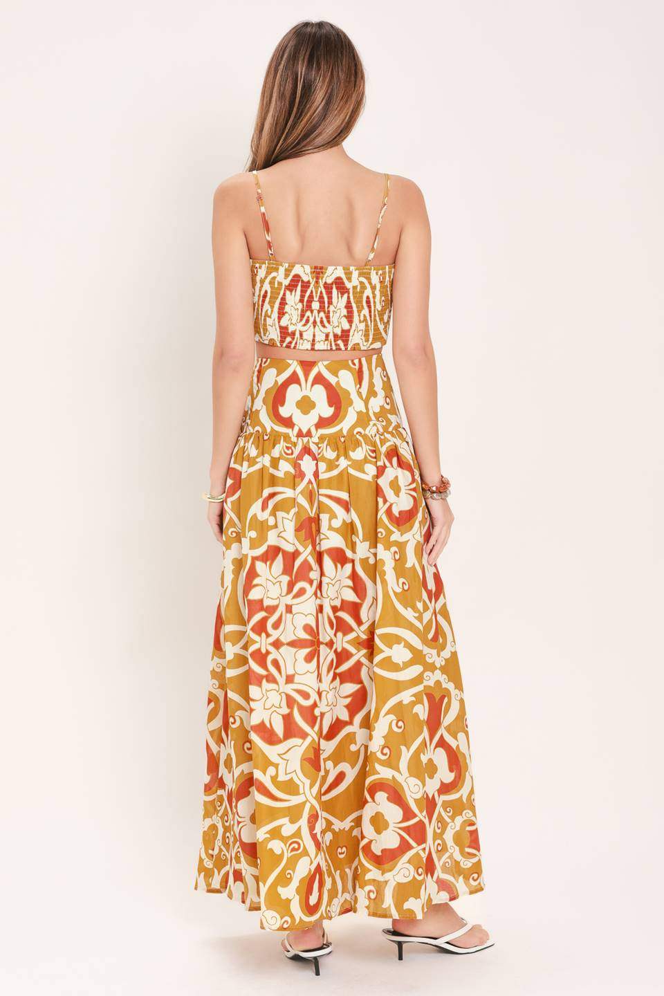 GOLDEN ISLAND WOVEN TOP AND SKIRT SET - Flying Tomato - Flyclothing LLC