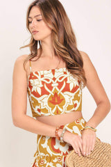 GOLDEN ISLAND WOVEN TOP AND SKIRT SET - Flying Tomato - Flyclothing LLC
