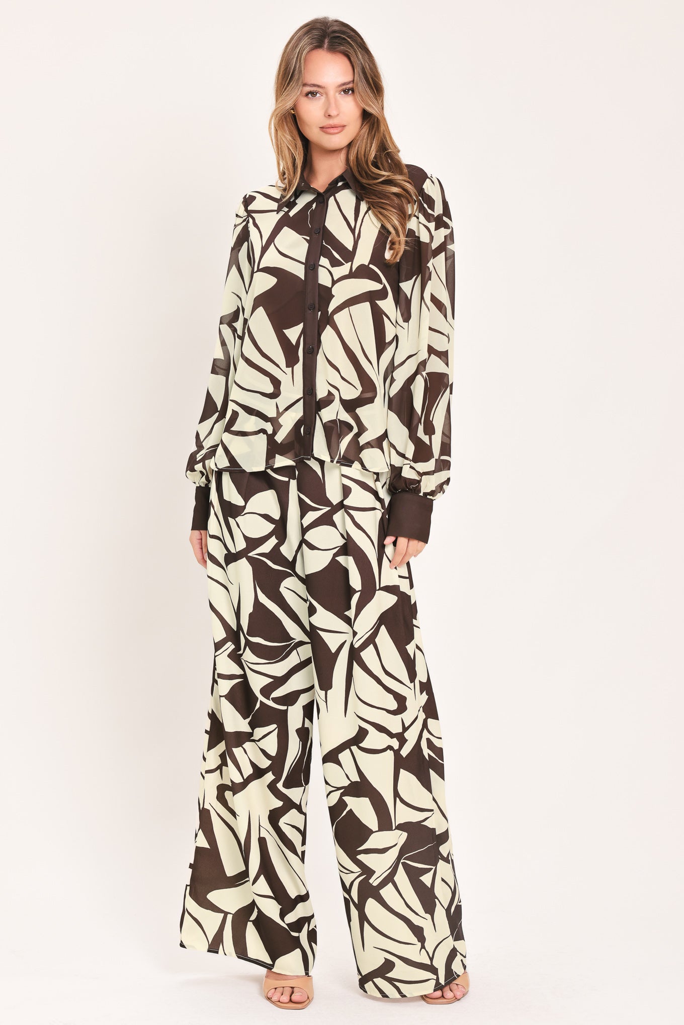 VANILLA VINE MOSAIC WOVEN TOP