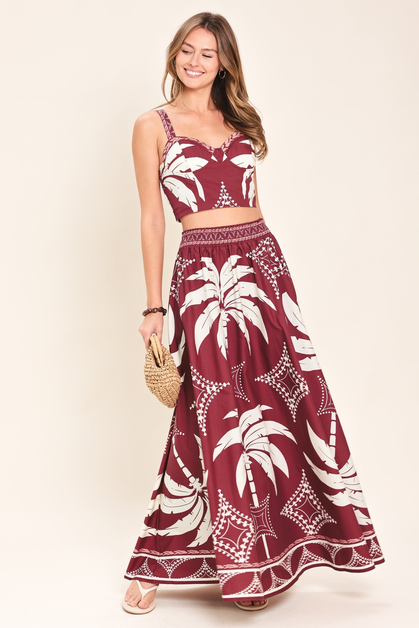 PARADISE CHARM WOVEN TOP AND SKIRT SET - Flying Tomato - Flyclothing LLC