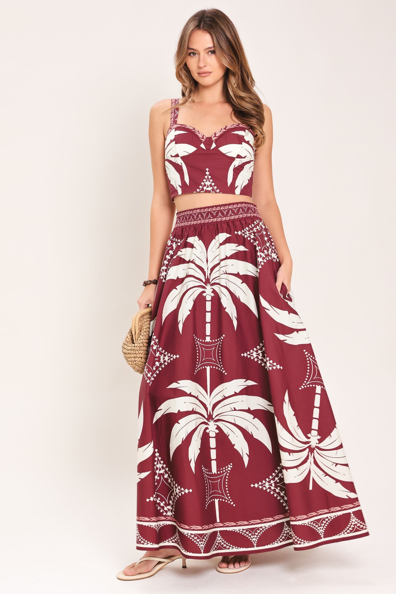PARADISE CHARM WOVEN TOP AND SKIRT SET - Flying Tomato - Flyclothing LLC