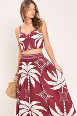 PARADISE CHARM WOVEN TOP AND SKIRT SET - Flying Tomato - Flyclothing LLC