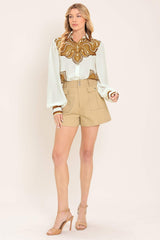 DESERT BLOOM WOVEN TOP