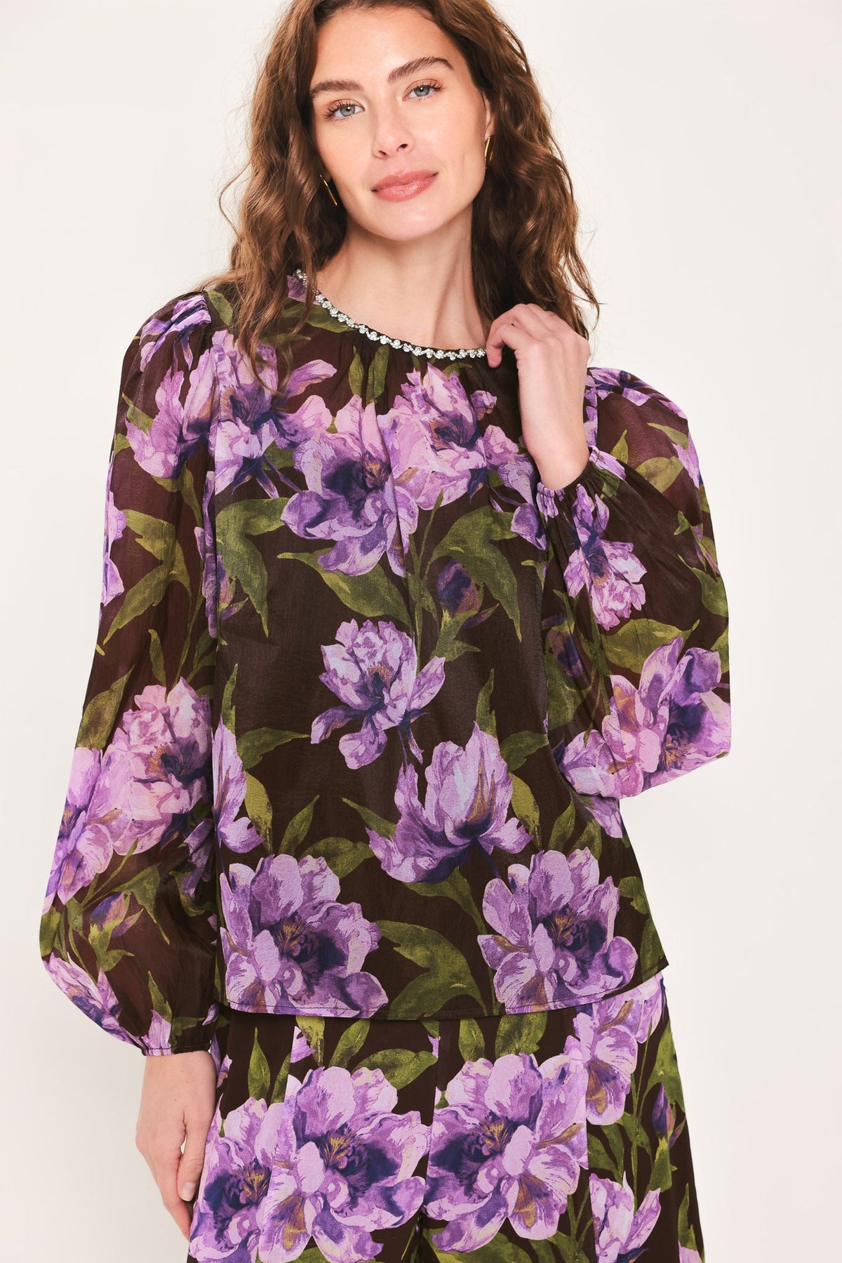 VINTAGE MERLOT WINE/PURPLE PRINTED TOP - Flying Tomato - Flyclothing LLC