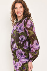 VINTAGE MERLOT WINE/PURPLE PRINTED TOP - Flying Tomato - Flyclothing LLC
