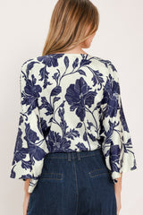 WHITE MAGNOLIA CURRENT WOVEN TOP