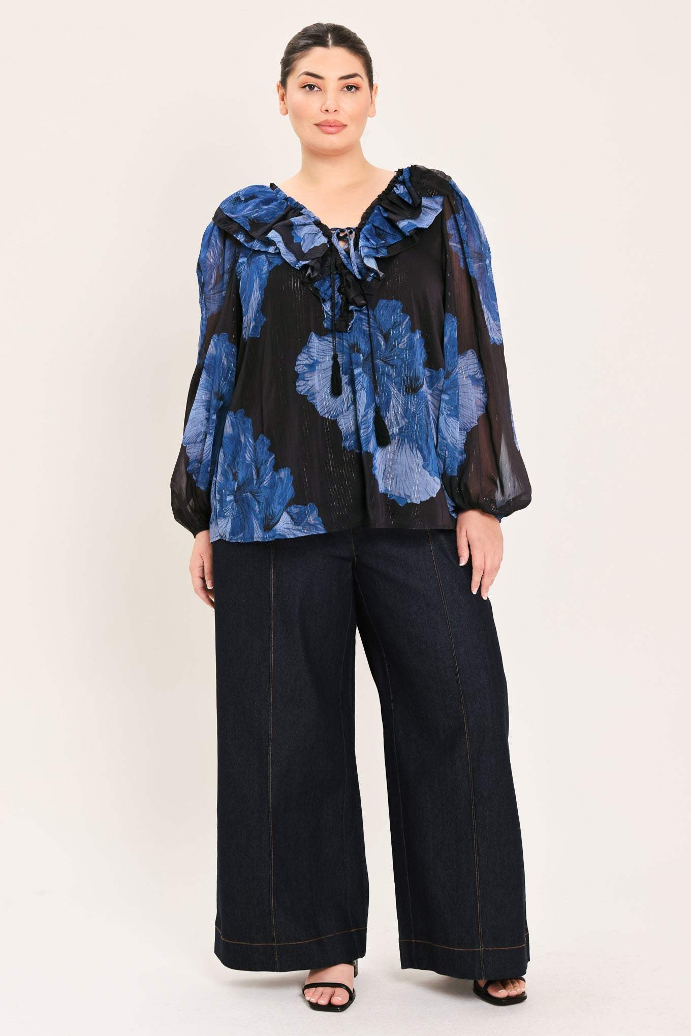 ROYAL BLOOM FANTASIA WOVEN BLOUSE - Flying Tomato - Flyclothing LLC