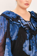 ROYAL BLOOM FANTASIA WOVEN BLOUSE - Flying Tomato - Flyclothing LLC
