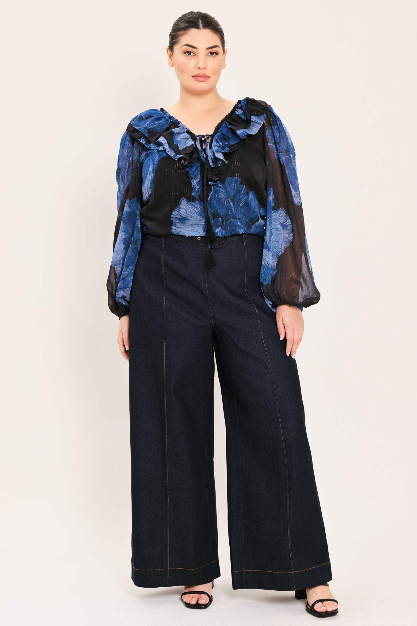 ROYAL BLOOM FANTASIA WOVEN BLOUSE - Flying Tomato - Flyclothing LLC