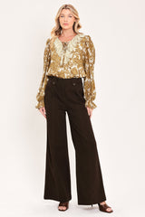 BUTTERCREAM BROCADE BEAUTY WOVEN TOP