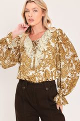 BUTTERCREAM BROCADE BEAUTY WOVEN TOP